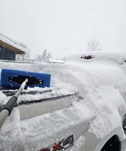 Snow Joe SJBLZD The Original 2-In-1 Telescoping Snow Broom + Ice Scraper w/18-Inch No-Scratch Foam Head, Closed Cell Foam for No Water Absorption, Blue Original Snow Broom 32 71iwQliUV5L