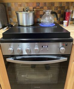 Camco Camper/RV Stove Top Cover | Features Hinged Design for Easy Access to Front Burners & Fits Most 3 or 4 Burner RV/Boat Stoves | Crafted of 20-Gauge Steel w/Powder-Coated Finish | Black (43554) 44 71ix WZAY9L