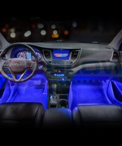LEDGlow 4pc Blue LED Interior Footwell Underdash Neon Lighting Kit for Cars & Trucks - 7 Unique Patterns - Music Mode - 8 Brightness Levels - Auto Illumination - Includes Cigarette Power Adapter 27 71iygeauEHL 1