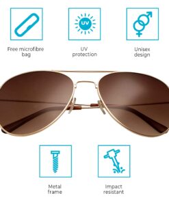 grinderPUNCH Unisex Aviator Sunglasses | Fashionable & Lightweight Frame Suits All Face Shapes | 100% UV Protection 26 71izXgSTC5L 1
