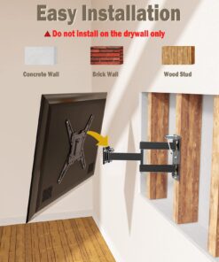 Mounting Dream UL Listed TV Wall Mount for Most 26-55 Inch TVs, Full Motion TV Mount with Perfect Center Design, Articulating Wall Mount TV Bracket Swivel and Tilt, Max VESA 400x400mm, Up to 77LBS 30 71izgY3natL