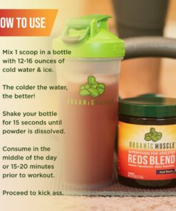 Organic Muscle Super Reds Powder - Organic Greens and Reds Superfood Powder with Organic Acai Berry, Pomegranate & Cranberry for Natural Energy & Metabolism Boost - Vegan & Non-GMO, 30 Servings Acai Berry Reds 30 Servings (Pack of 1) 28 71j0CLa95zL