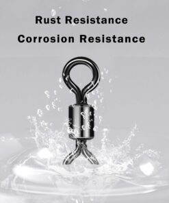 Barrel Fishing Swivels Kit 500pcs Rolling Swivels Fishing Tackle Saltwater Heavy Duty Fishing Line Connectors Black Stainless Steel Bearing Swivels for Saltwater Freshwater 30-97Lbs 11 71j0EfPLX7L