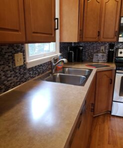 RoomMates StickTILES Traditional Marble Peel and Stick Backsplash Tiles - 4 Per Pack, Blue and White - TIL3229FLT 47 71j0dzNIL