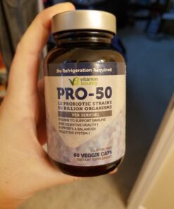 Vitamin Bounty Pro-50 Probiotics - 13 Probiotic Strains, Gut Health, Digestive Health, Probiotic for Women and Men, Delayed Release Capsule with Prebiotic Greens - 60 Capsules 60 Count (Pack of 1) 31 71j1caG2r7L