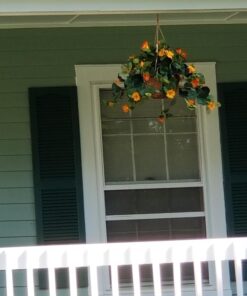 Nearly Natural 6025 22in. Nasturtium Silk Hanging Basket,Gold,29" x 10.25" x 10.25" 28 71j1qw7zNJL