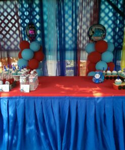 LinenTablecloth 14 ft. Accordion Pleat Polyester Table Skirt Royal Blue 14 ft. 15 71j2ArwpivL