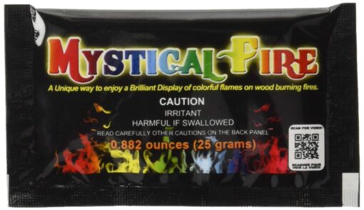 Mystical Fire Flame Colorant Vibrant Long-Lasting Pulsating Flame Color Changer for Indoor or Outdoor Use 0.882 oz Packets 24- Count Box by Mystical Fire