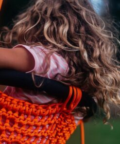 JKsmart Swing Seat for Kids Heavy Duty Rope Play Secure Children Swing Set,Perfect for Indoor,Outdoor,Playground,Home,Tree,with Snap Hooks and Swing Straps,440 lbs Capacity,Orange Orange Swing Seat 22 71j3aJx ZHL