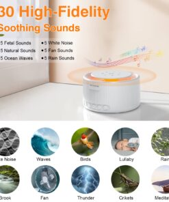 Sound Machine- STYFSCP White Noise Machine with 30 Natural Soothing Sounds 30 Level Volume Light 3 Timer Memory Function, Noise Machine Powered by AC or USB, Sleep Sound Machine for Adults Baby Kids 18 71j4o7pgSXL