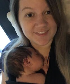 CuddleBug Baby Wrap Sling + Carrier - Newborns & Toddlers up to 36 lbs - Hands Free - Gentle, Stretch Fabric - Ideal for Baby Showers - One Size Fits All (Black) Black 36 71j4p8bhaFL