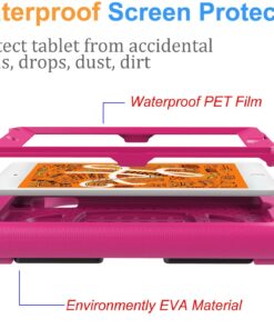 BMOUO Kids Case for iPad Mini 4/iPad Mini 5, iPad Mini 4/5 Case - Built-in Screen Protector, Shockproof Handle Convertible Stand Kids Case for iPad Mini 5th/4th Generation 7.9", Rose 22 71j5pfElDWL
