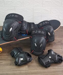 Alternative view of JBM Adult & Kids Knee Pads Elbow Pads with Wrist Guards Protective Set for Biking, Cycling, Riding, Roller Skating, Inline Roller Skating and More Outdoor Multi-Sports Large (14+ years) Black