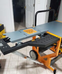 Bora Portamate - PM-8000 Miter Saw Stand Work Station | Mobile Rolling Table Top Workbench | Orange & Grey with Folding Wing Extensions Orange/Black 57 71j96twDcfL