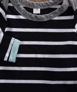 Newborn Baby Boys Girls Clothes Long Sleeve Tops Pants Trousers Hat Outfits Set 0-6 Months Sky Blue&navy Blue 10 71j9bk4Dv3L