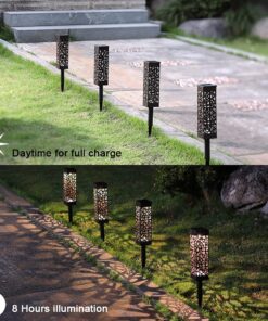 MAGGIFT 8 Pcs Solar Powered LED Garden Lights, Solar Path Lights Outdoor, Automatic Led Halloween Christmas Decorative Landscape Lighting for Patio, Yard and Garden 8 pack 27 71j9ogmAzS