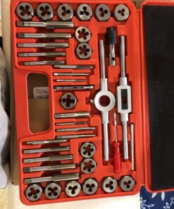 EFFICERE 40-Piece Premium Tap and Die Set, SAE Unified Screw Thread, Size #4 to 1/2” | Include UNC Coarse, UNF Fine and NPT Threads | Essential Threading Tool Kit with Complete Handles and Accessories 38 71jAKbhqU5L