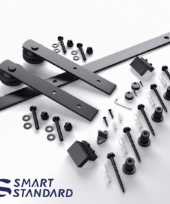 SMARTSTANDARD 6.6FT Barn Door Hardware kit, Barn Door Track, Sliding Door Hardware kit, Smoothly and Quietly -Heavy Duty Sturdy -Easy to Install, Fit 36"-40" Wide Panel (I Shape Hanger) 6.6 Feet 27 71jAPBonBAL