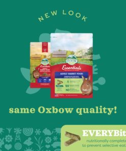 Oxbow Essentials Adult Rabbit Food - All Natural Adult Rabbit Pellets - Veterinarian Recommended- No Seeds, Fruits, or Artificial Ingredients- All Natural Vitamins & Minerals- Made in the USA- 10 lb. 10 Pound (Pack of 1) 24 71jAVDsRML