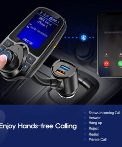 Nulaxy Wireless In-Car Bluetooth FM Transmitter Radio Adapter Car Kit W 1.8 Inch Display Supports TF/SD Card and USB Car Charger for All Smartphones Audio Players-KM18 color 22 71jAjA3X3yL