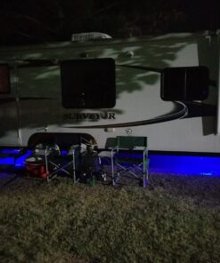 Partsam 4pcs 3" Blue LED Oblong Courtesy Light Marine Boat Deck Transom Stern Light for Yacht Pontoon Fishing Boat Kayak Sailboat, Sealed Boat Cabin Lights, 12V, Clear Lens, Surface Mount 27 71jApbD05lL