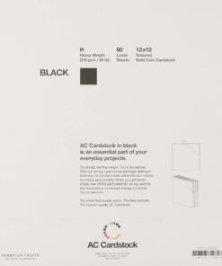 Alternative view of 12 x 12-inch Black AC Cardstock Pack by American Crafts | Includes 60 sheets of heavy weight, textured black cardstock