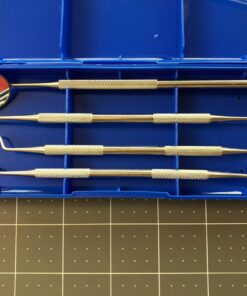 Dental Hygiene Kit - Calculus & Plaque Remover Dental Tool Set - Stainless Steel Tarter Scraper, Tooth Pick, and Mouth Mirror - Dentist Instrument Set for Teeth Cleaning (Blue) Blue 55 71jCCXG R3L