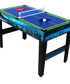 Sunnydaze 10-in-1 Game Table - Combination Multi-Game Table with Billiards, Push Hockey, Foosball, Ping Pong, and More - 49.5-Inch - Classic Wood Stain Game Time Blue 19 71jCSAif9rL