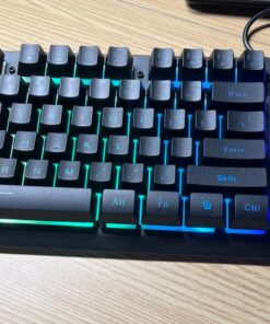 NPET K10 Wired Gaming Keyboard, LED Backlit, Spill-Resistant Design, Multimedia Keys, Quiet Silent USB Membrane Keyboard for Desktop, Computer, PC (Black) Wired RGB 28 71jChocW2HL