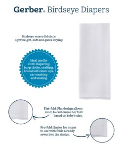 Gerber 5 Count Birdseye Prefold Cloth Diaper, White 5 Count (Pack of 1) 11 71jDP mZ6PL