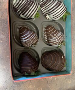 A Gift Inside Golden State Fruit Chocolate Covered Strawberries, 6 Dark, Milk & White Delight 6 Count (Pack of 1) 29 71jEGjvNpSL