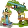 Fisher-Price Little People Toddler Playset Share & Care Safari 2-Ft Tall Toy with Lights Sounds & 7 Figures for Ages 1+ years (Amazon Exclusive)