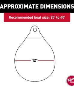 TAYLOR MADE PRODUCTS Taylor Made Tuff End Buoy, White (12") – Flexible, Strong, Marine-Grade Vinyl Buoy for 25-40 Foot Boats – Easy-to-use, Trivalve™ Inflates with Standard Ball Pump – 2020108080 Color - White 12" Diameter 9 71jG0f55X4L