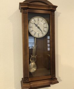 Pendulum Wall Clock Battery Operated - Large Hanging Grandfather Wall Clock with Pendulum - Quiet Wood Pendulum Clock - Wooden Wall Clock for Living Room Decor, Office & Home Décor Gift 27x11 Medium Wood 28 71jG9vp0GL