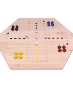 AmishToyBox.com Wahoo Wooden Marble Game Board Set - Large 24" Wide - Solid Maple Wood - Double-Sided - with Large 22mm Marbles and Dice Included 12 71jH2UFCwtL