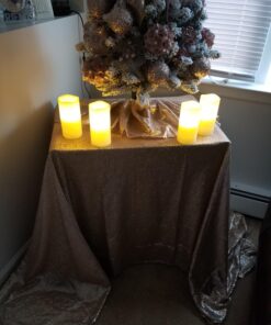 ShinyBeauty 60inx102in Sequin Tablecloth for Wedding/Party- Champagne Blush 60x102-Inch 40 71jHHL5eX3L