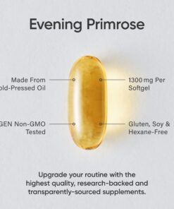 Sports Research Evening Primrose Supplement from Cold Pressed Oil - Softgels for Women’s Health & Skin Health - Gluten Free & Non-GMO GLA - High Potency 1300mg, 120 Count 120 Count (Pack of 1) 27 71jIIIaRh2L