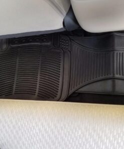 BDK M783 DuraChannel Heavy Duty Rubber Car Floor Mats Liner for Auto - All Weather 3 Piece Set Front & Rear, Fits Car Truck SUV Van, Universal Trim to Fit Black 51 71jIUz7NrSL