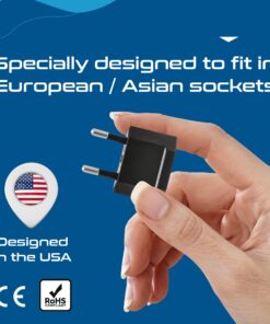 Ceptics USA, Canada to European Plug Adapter - Type C Adapter compatible in Europe, Canada to European travel plug adapter Ideal for Phones, Camera & more - CE Certified - RoHS Compliant - 6 Pack 17 71jJtszSSL