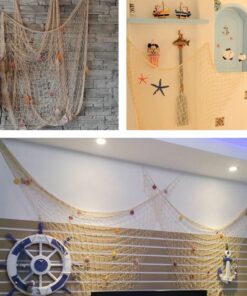 Whitelotous Decorative Natural Fishing Net Seaside Wall Beach Party Sea Shell Fishnet Decor 23 71jK2YVdhL