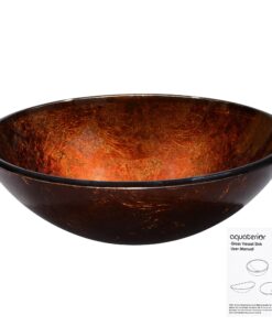 Aquaterior Modern Bathroom Round Artistic Tempered Glass Vessel Vanity Sink Bowl Basin Spa (FAUCET NOT INCLUDED) Flame Red 31 71jLYPHfxcL