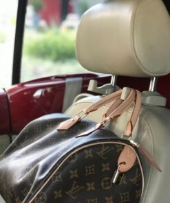IPELY Universal Car Vehicle Back Seat Headrest Hanger Holder Hook for Bag Purse Cloth Grocery (Dark Beige -Set of 2) Dark Beige 47 71jMoSst4YL