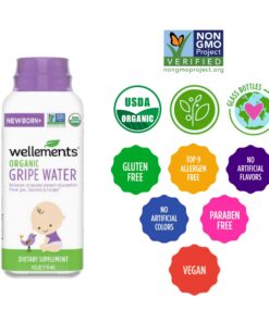 Wellements Organic Gripe Water for Tummy, 4 Fl Oz, Pediatrician Recommended to Ease Infant Stomach Discomfort and Gas Gripe Water-1 Pack 14 71jN T1c4eL