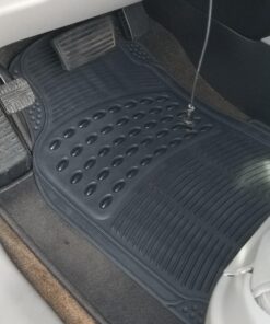 OxGord Universal Fit 3-Piece Full Set Ridged Heavy Duty Rubber Floor Mat - (Black) 3 PC Ridged Black 30 71jNeiEjOdL