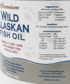 Life Line Pet Nutrition Wild Alaskan Fish Oil Omega-3 Supplement for Skin & Coat – Supports Brain, Eye & Heart Health in Dogs & Cats, 128oz 21 71jNeiKlBnL 1
