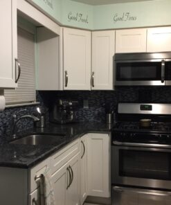 RoomMates StickTILES Traditional Marble Peel and Stick Backsplash Tiles - 4 Per Pack, Blue and White - TIL3229FLT 51 71jNxQTn8bL