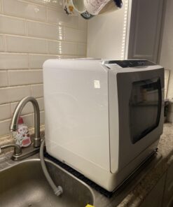 Hermitlux Countertop Dishwasher, 5 Washing Programs Portable Dishwasher With 5-Liter Built-in Water Tank For Glass Door 61 71jNzmnoRbL