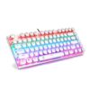 HUO JI E-Yooso Z-88 Typewriter Mechanical Keyboard, Rainbow LED Backlit, Vintage Retro Style with Blue Switches, Compact 81 Keys for PC, Mac, White rainbow, blue switch, white 47 71jOY1esINL