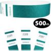 Heavier Tyvek Wristbands 7.5 Mil - Goldistock Select Series Teal (Blue/Green) 500 Count - ¾” Arm Bands - Paper-Like Party Armbands - Fan-Folded (Better Security) - Extra Durable Wrist Bands for Event #06 - Teal 17 71jOfKL5MkL