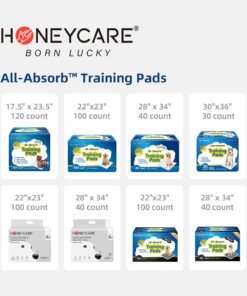 HONEY CARE All-Absorb, X-Large 28" x 34", 40 Count, Dog and Puppy Training Pads, Ultra Absorbent and Odor Eliminating, Leak-Proof 5-Layer Potty Training Pads with Quick-Dry Surface, Blue 20 71jPZLGArmL